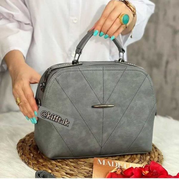 کیف نیم دایره صندوقی طوسی سیر از منصف لند