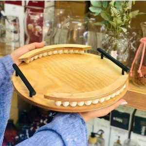سینی چوبی مهره دار دسته فلزی گرد از پخش صالح اباد